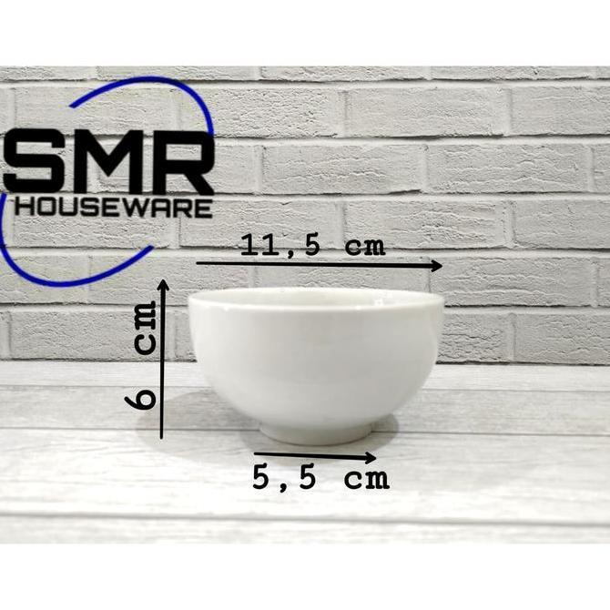 Why99- Mangkok Sup Kecil Putih Polos Keramik Merk Kopin Ukuran 4,5 Inch