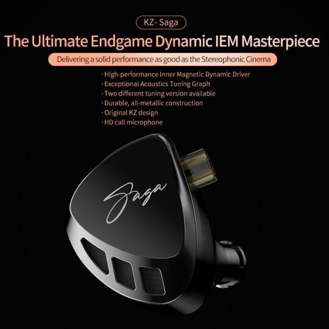 Kz Saga Single Dd In Ear Earphone Metal With Mic