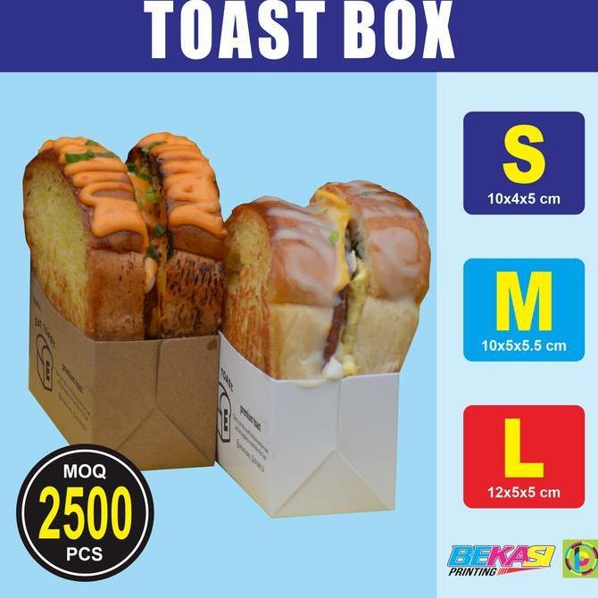 Custom Cetak Kemasan Toast Box Petak Dus Kotak Roti Model Eat