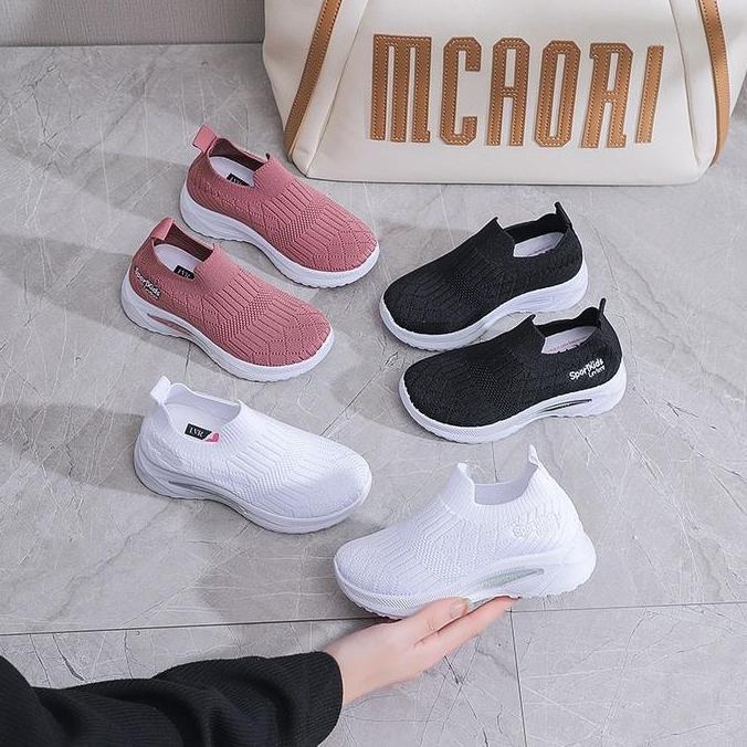 LVR Baekhyun LV0422 Sepatu Slip On Anak Rajut Sepatu Kasual Kanvas Anak