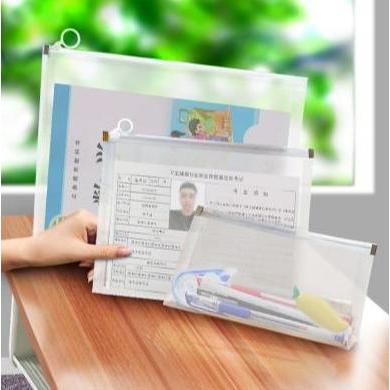 Kantong Amplop Map Surat Plastik Transparan Ziplock Zipper Bag Dokumen Hvs Buku Diskon
