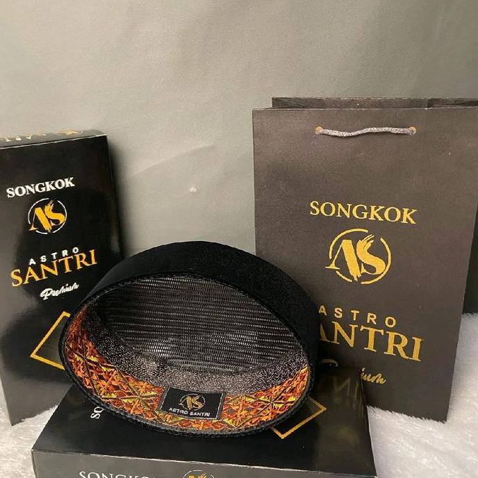 Termurah / Hot Sale Peci Songkok Kopiah Tanpa Kertas Full Ac Merk Astro Santri Songkok Hitam Peci An