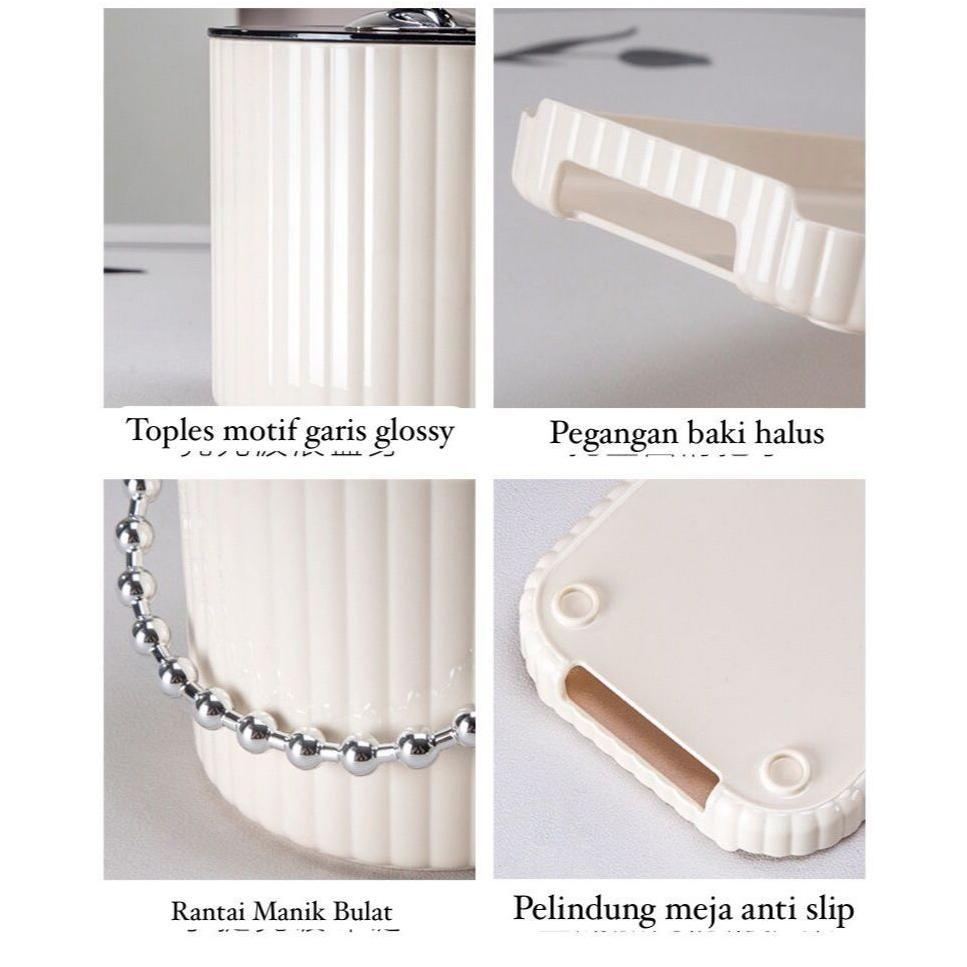 Flash Sale 1Set Pengatur Kacang Toples Kue Kacang Permen Toples Set + Nampan Toples Imlek Lebaran