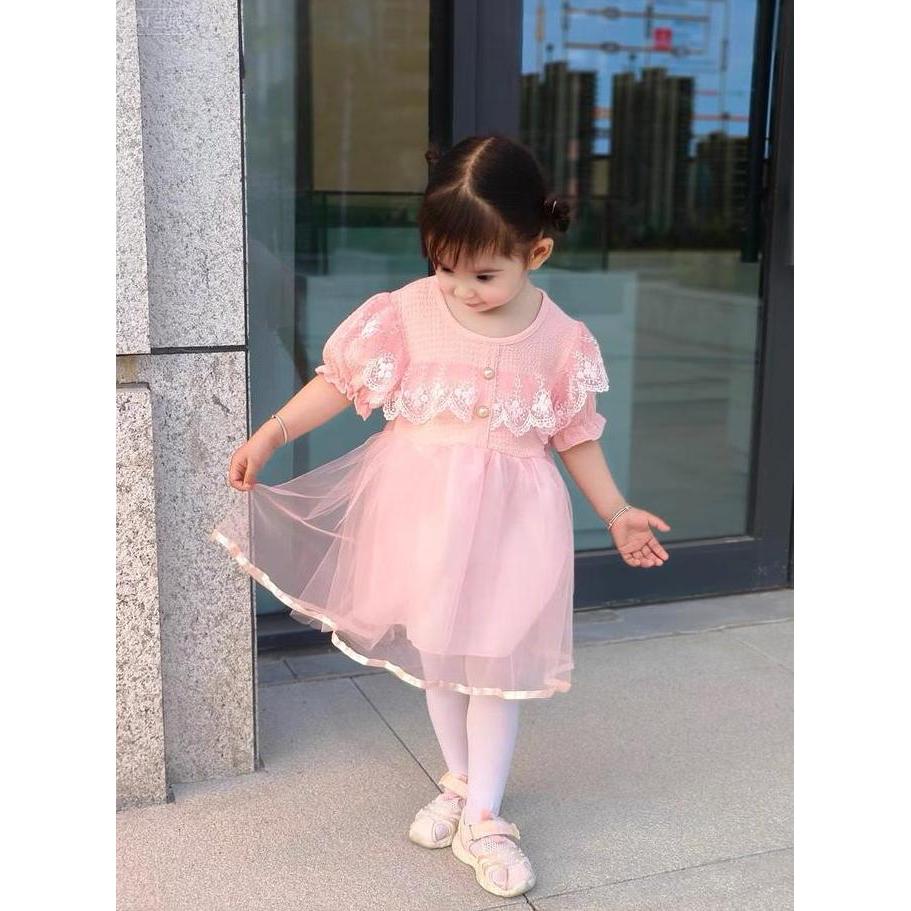 ANGENIUS Dres Anak Perempuan Pendek Dengan Bahan Knit & Tutu Tile Premium Style Kekinian Baju Anak C