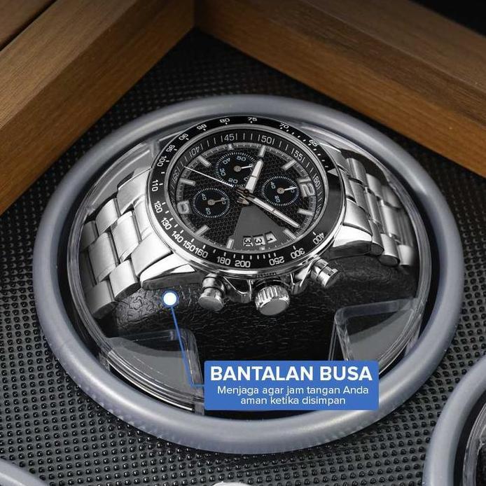 Automatic Watch Box Winder Lemari Tempat Jam Tangan Otomatis 4 Slot