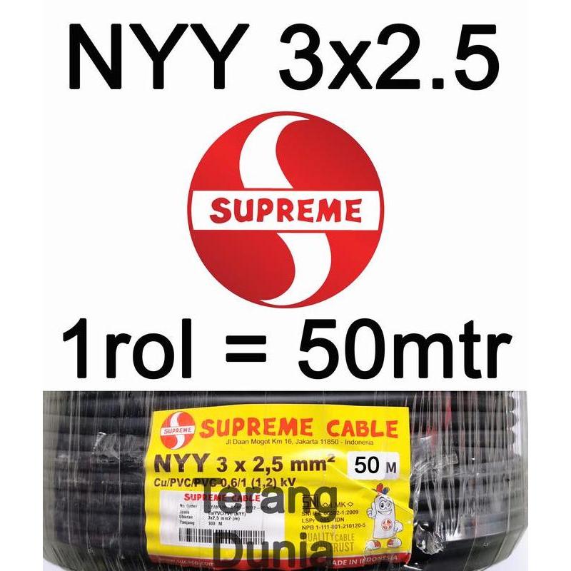 Murah Kabel Nyy 3X2.5 Supreme Kabel Tunggal Hitam 3X2.5 Kabel Supreme Nyy 3X
