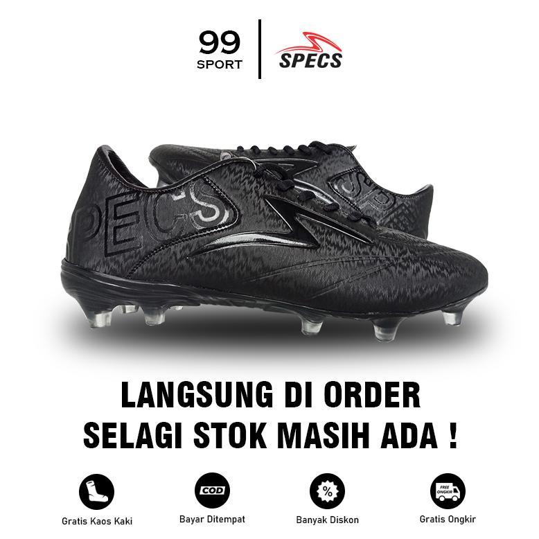 HOT DEALS SEPATU SEPAKBOLA SPECS ESTADIO FG HITAM POLOS