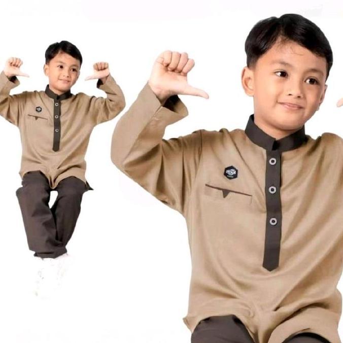 PREMIUM  SETELAN KOKO KURTA ANAK LENGAN PANJANG STYLE MODERN BAHAN KATUN TOYOBO DENGAN SAKU ALISAN B