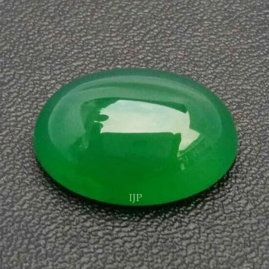 Batu Akik Natural Green Chalcedony - Hijau Garut Kristal Bergiwang