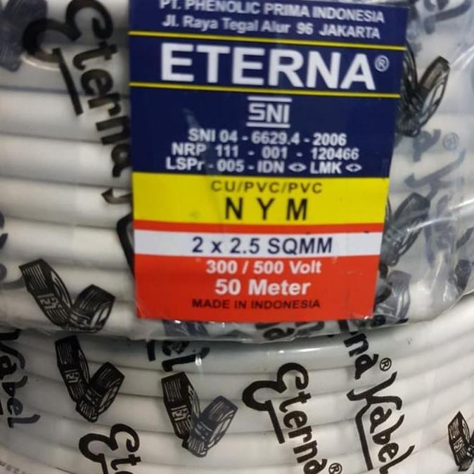 Sale Kabel Eterna Tembaga 2X2.5 Nym 50 Mtr/ Kabel Eterna 2 X2,5 1 Roll
