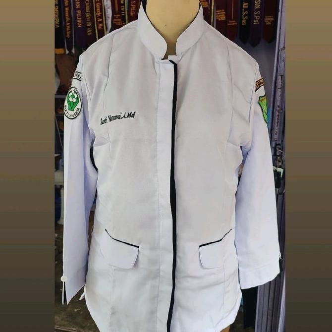 Termurah / Hot Sale Baju Dinas Putih Asn/Baju Putih List Hitam Asn Pppk/Baju Putih Asn Pakai Logo/Ba