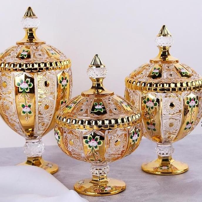 Termurah / Hot Sale Toples Kristal Toples Kaca Stoples Kue Glass Canister Crystal Canister