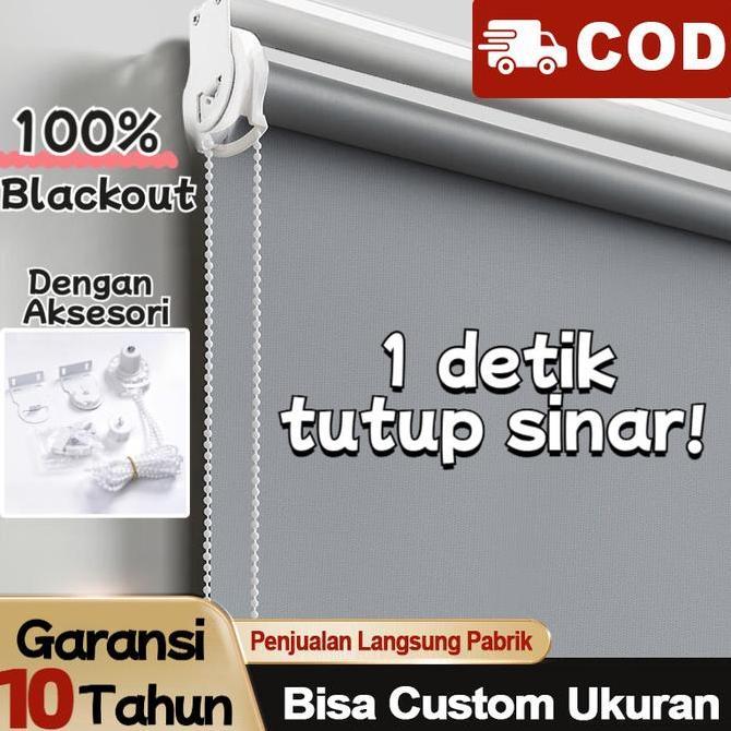 Gorden Tarik Gulung Blackout Dangan Rel Atas Roller Blind Tirai Gulung Jendela Anti Peneduh Matahari