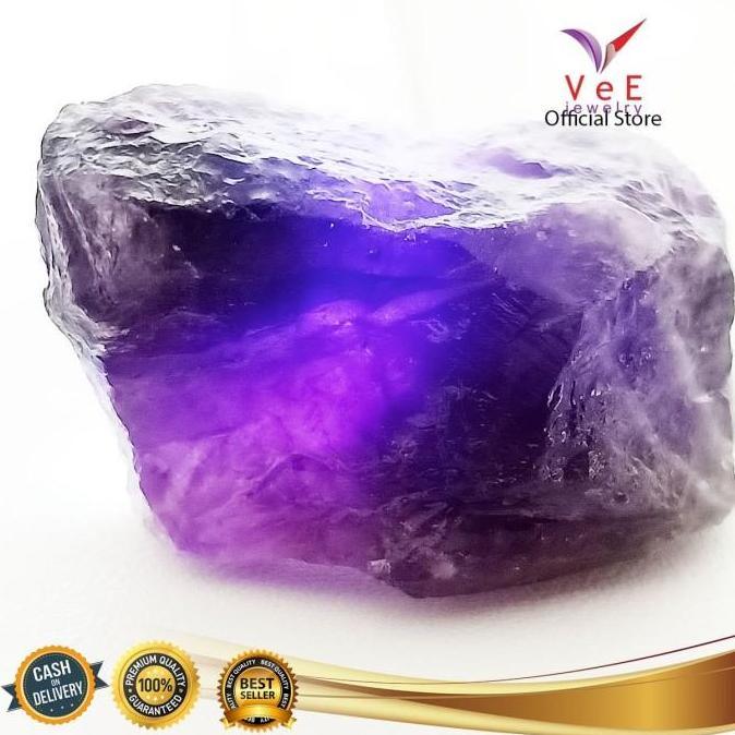 Bongkahan Batu Kecubung Ungu Amethyst - VeE Liontin Wanita Pria