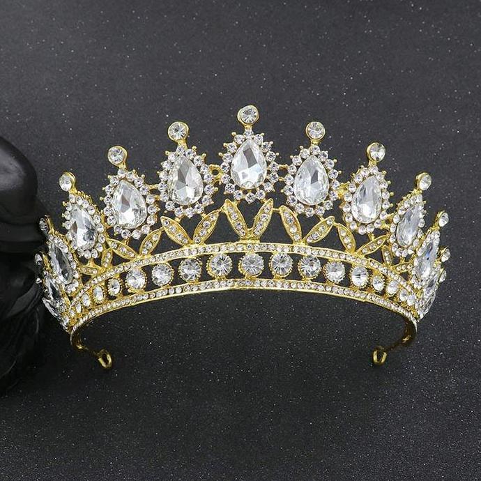 Mahkota Rapunzel - Berlian Imitasi Crystal Wedding Crown Bride Tiara Princess Aksesoris Mahkota LM