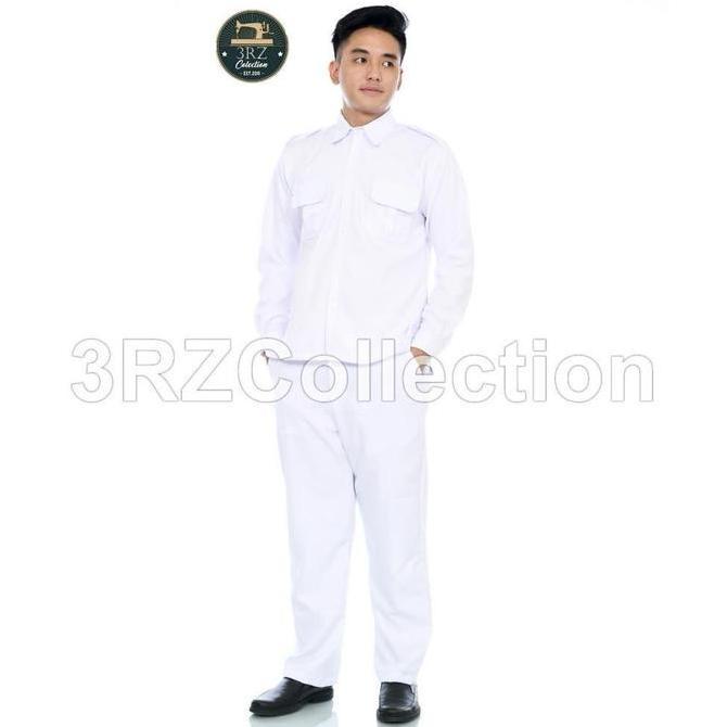Termurah / Hot Sale Baju Pdh Putih Pria Seragam Resmi Asn, Pns, Dan Pemda, Model Lengan Panjang & Pe