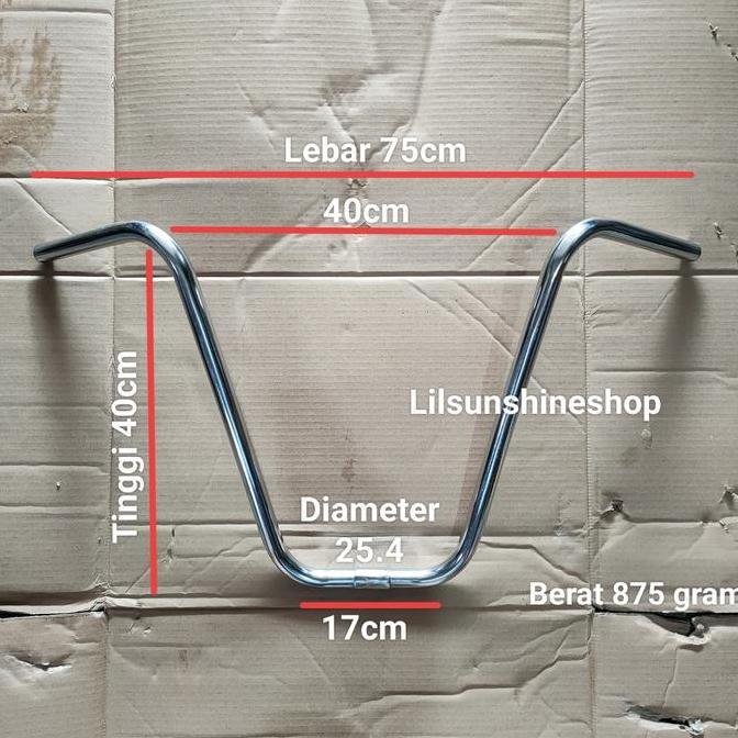 Stang Setir Handlebar Model V Tinggi Sepeda Lowrider Klasik Retro CP