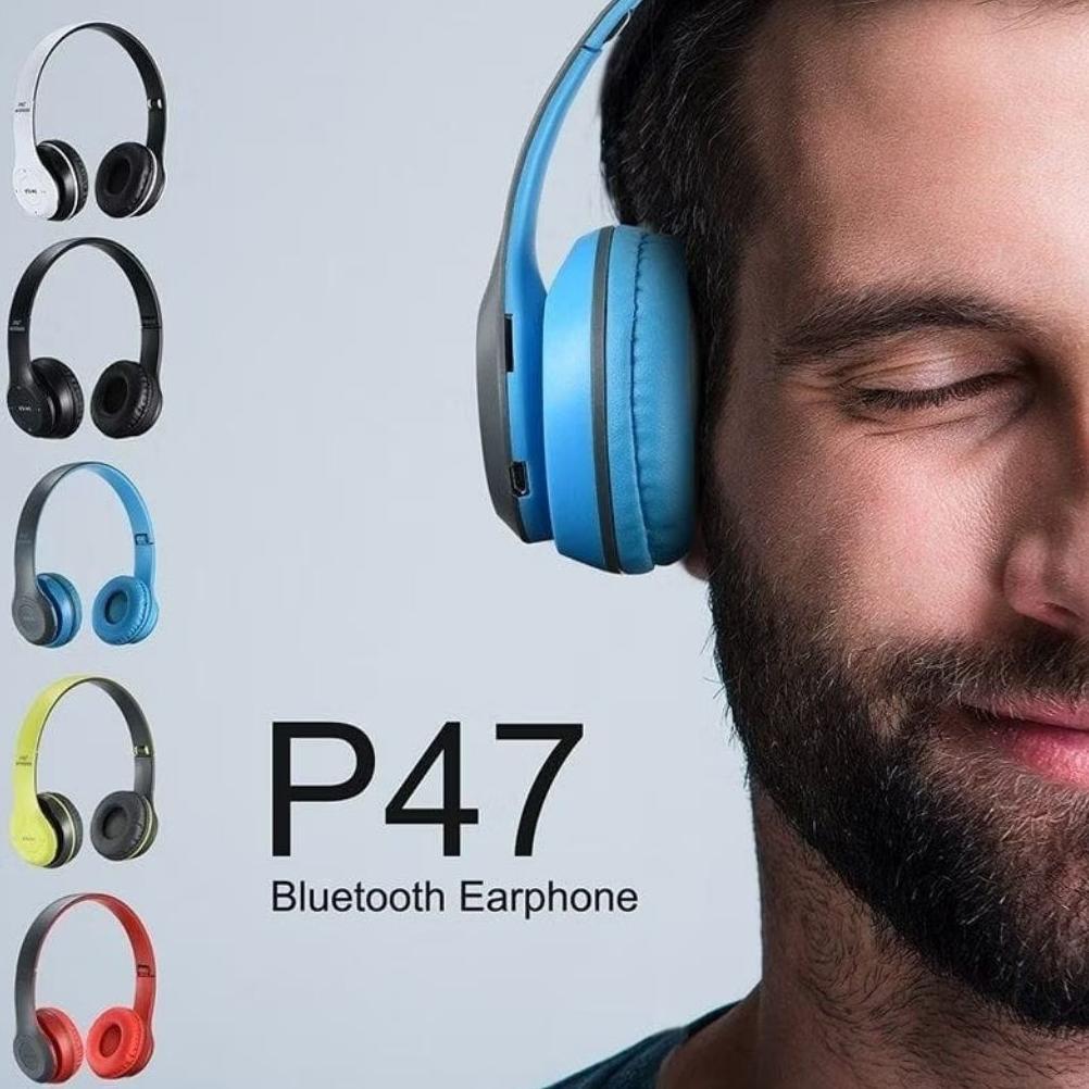 BIG SALE HEADPHONE BANDO BLUETOOTH P47 WIRELESS HEADSET HANDSFREE MUSIK BASS STEREO