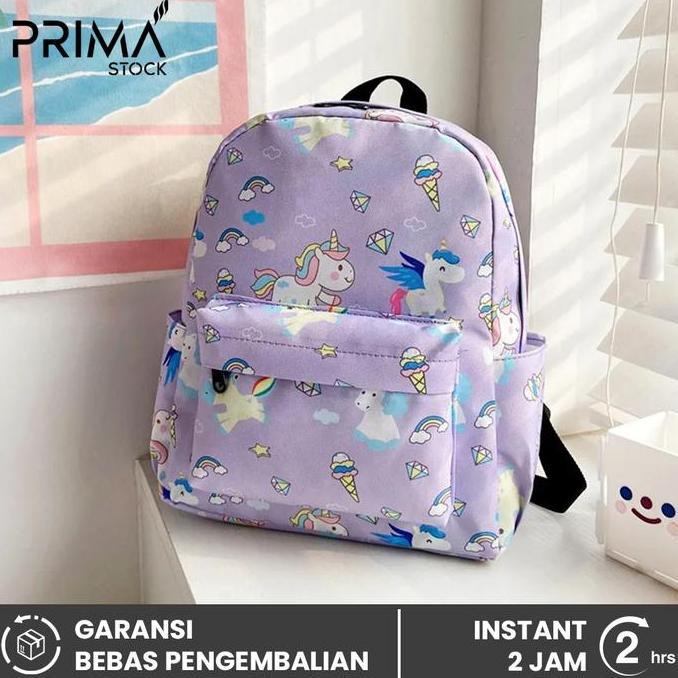 KATERINABLU TAS SEKOLAH SCHOOL BAG ANAK DEWASA MOTIF UNICORN CARTOON NOT JANSPORT