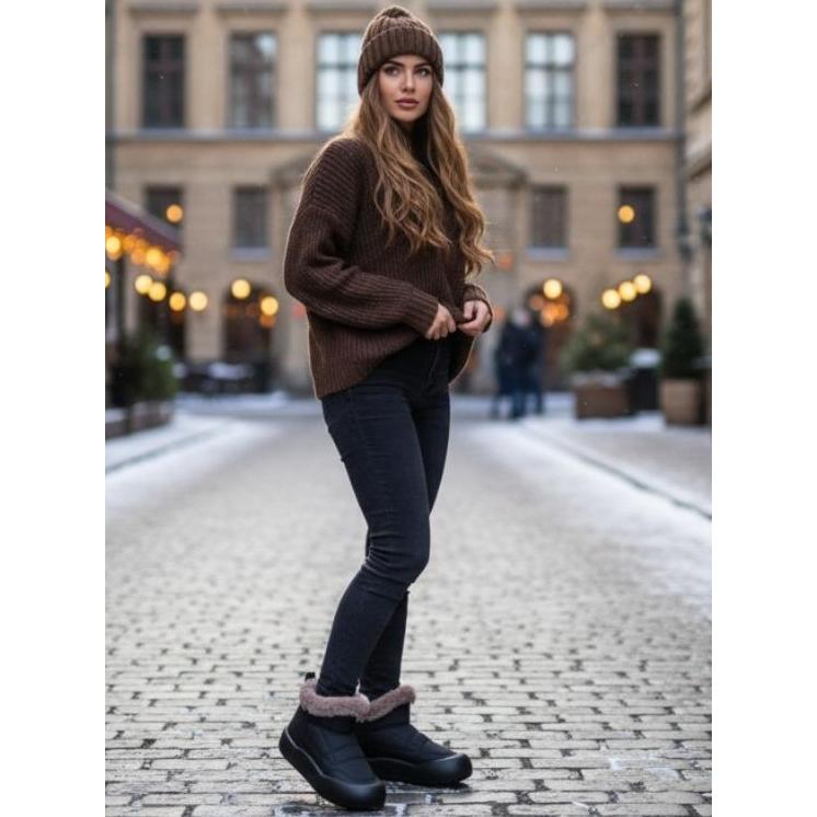 Sepatu Boots Winter Wanita Bulu Hangat Anti Air / Waterproof Salju Musim Dingin Korea ZS-2