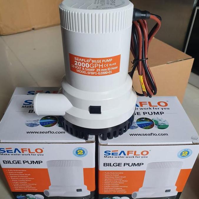 Seaflo Bilge Pump Seaflo 2000 Gph 12 V / 24 V (Pompa Celup Kapal 2000 Gph) Original Terbatas