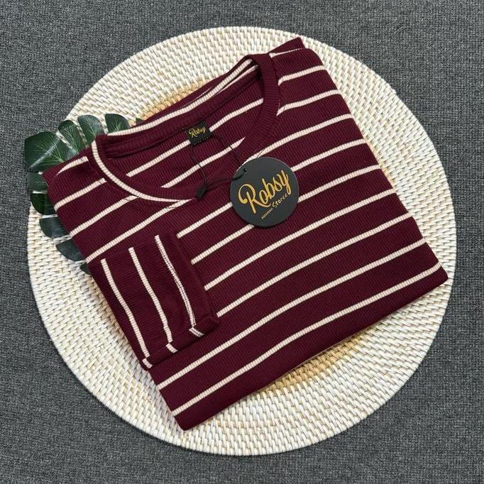 Skyx- Kaos Rib Salur Lengan Panjang/Kaos Stripe Lengan Panjang/Kaos Wafer Salur Lengan Panjang/Strip