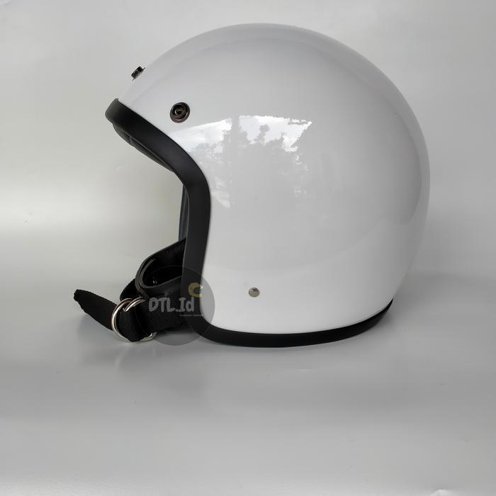 Helm Slim Head Putih Busa Kulit Original Dan Terpercaya