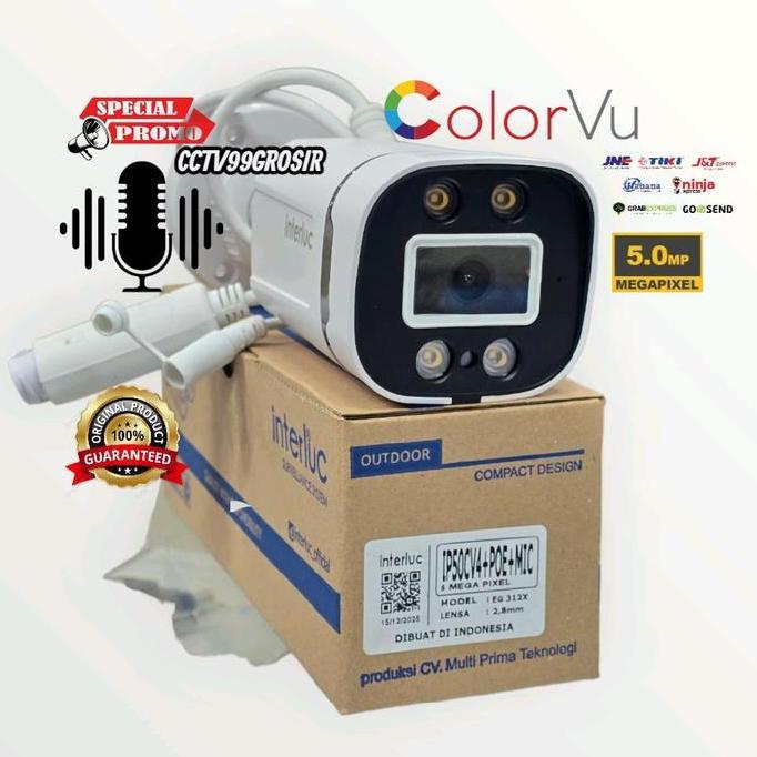 TERBARU - IP CAMERA OUTDOOR 5MP Full Color, Ip Cam Interluc/ Edge POE Audio IP50CV4+MIC+POE