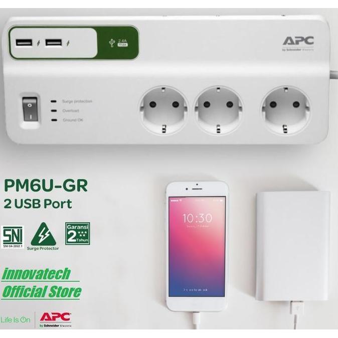 Murah Apc Surge Protector Pm6Ugr Pm6U-Gr Colokan Anti Petir