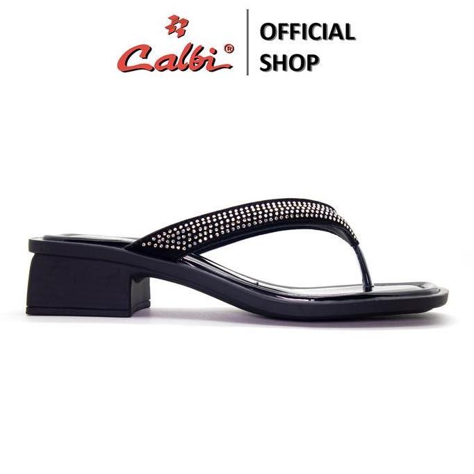 CALBI CNTX 1914 Sandal Block Heels 4,5cm Slip-on Jepit Motif Permata Simple Classic Mewah Anya