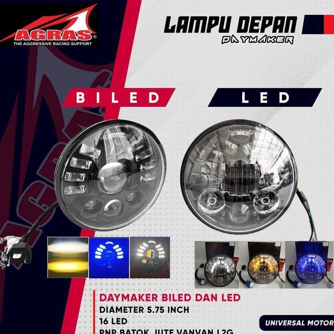 Promo Lampu Depan Head Lamp DAYMAKER 5.75 INCH LED/BILED 16 LED CB GL MPRO MEGAPRO TIREV RX KING Kua