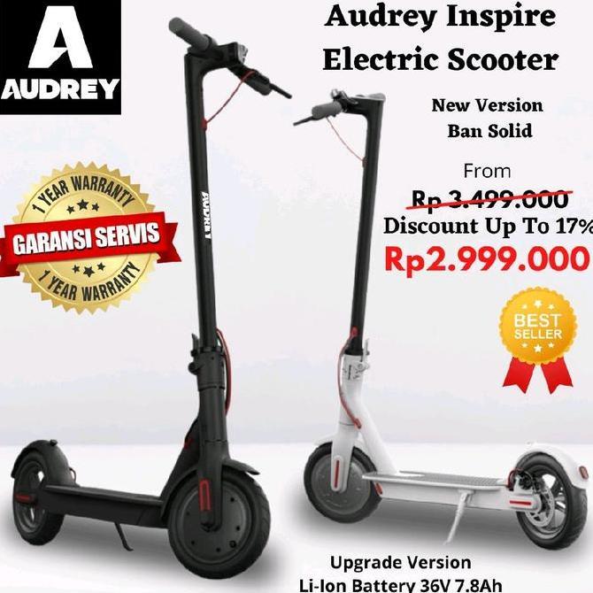 ceceteteh12 - audrey inspire 2 electric scooter outdoor sport skuter listrik lipat ban 8.5 inch / sk