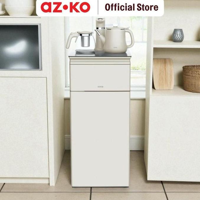 AZKO Kris Dispenser Air Bottom Loading Dengan Kettle & Tea Maker - Putih Water Dispenser Galon Bawah