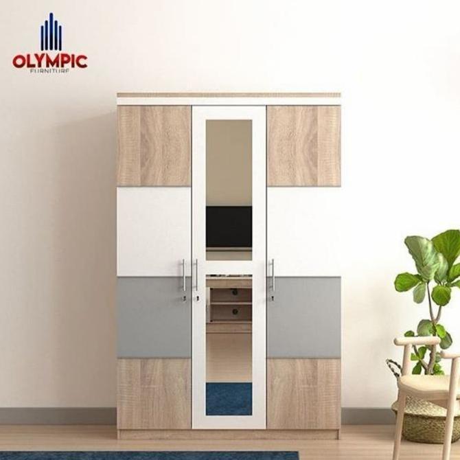 lemari baju 3 pintu lemari pakaian kaca cermin