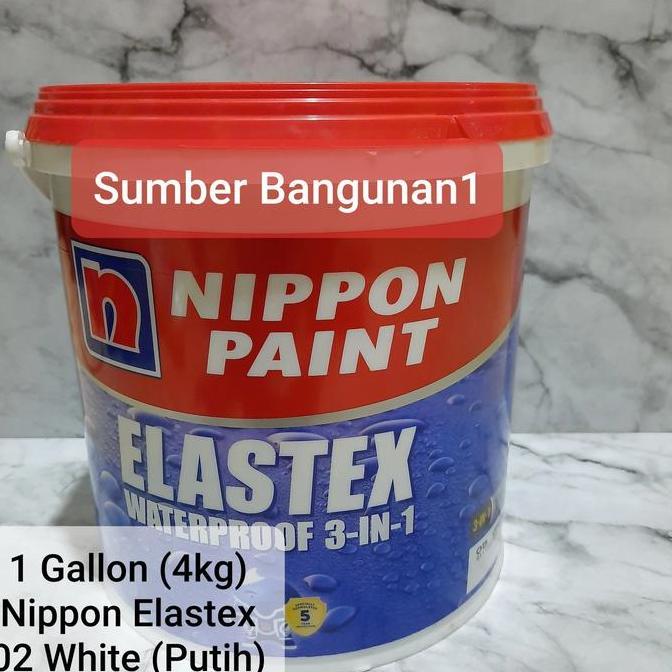 TERMURAH - Nippon Elastex waterproof Putih 4kg white cat tembok dinding luar