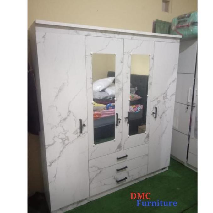 Lemari baju 4 pintu Lemari kaca lemari pakaian 4 pintu lemari besar
