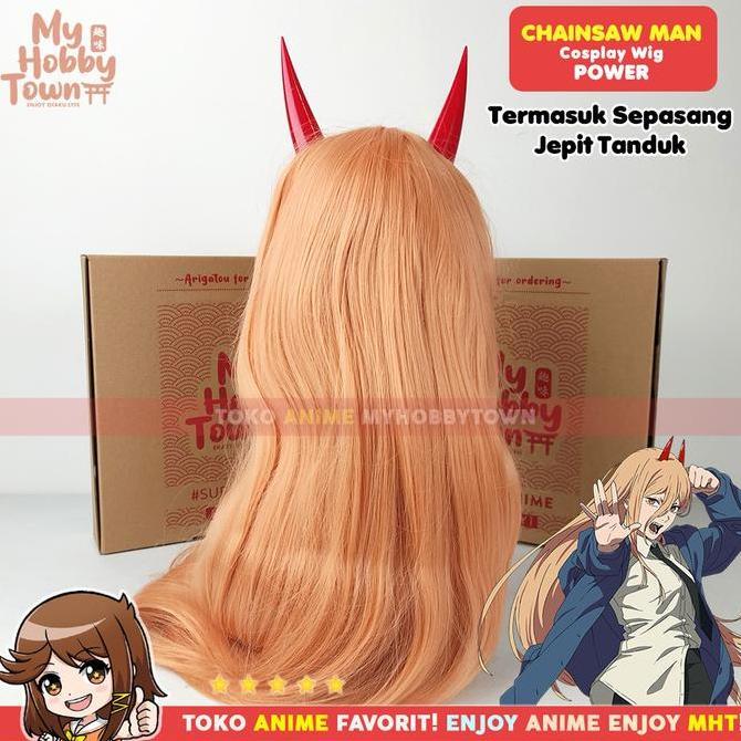 Wig Rambut Palsu Cosplay Anime Chainsaw Man : Power