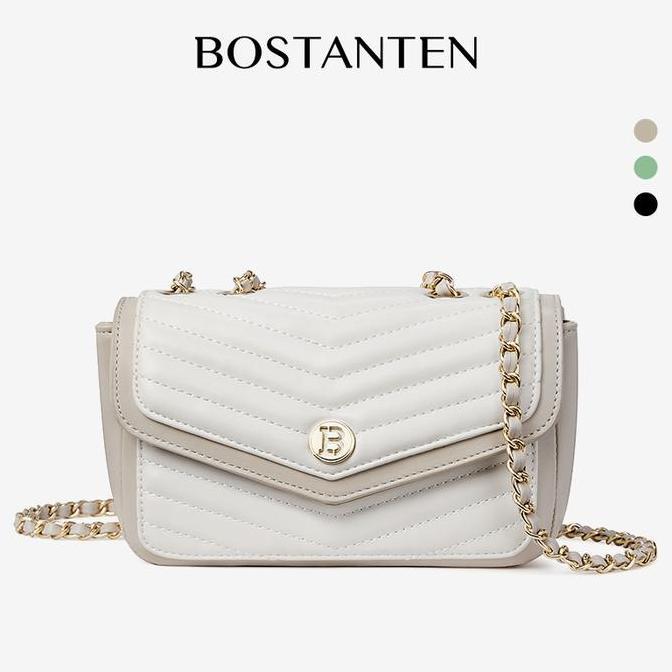 [Vivian Bag] BOSTANTEN Sling Bag Shoulder Bag Tas Bahu Tas Selempang Wanita Tas Tangan Hitam Putih