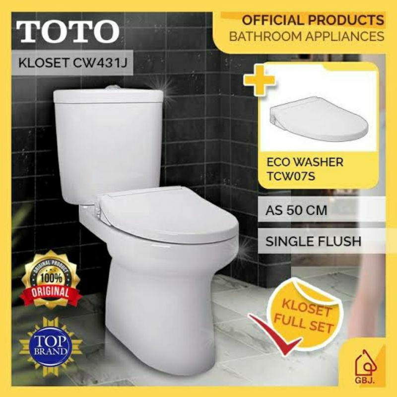 Kloset Duduk TOTO Euro Closed Couple Toilet EcoWasher CW660NJ/SW660J Gurah Kediri