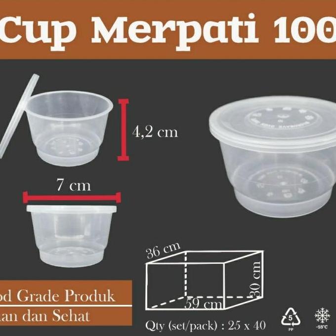 cup sambal 100 ml/ thin wall cup/ cup pudding/ tempat sambal