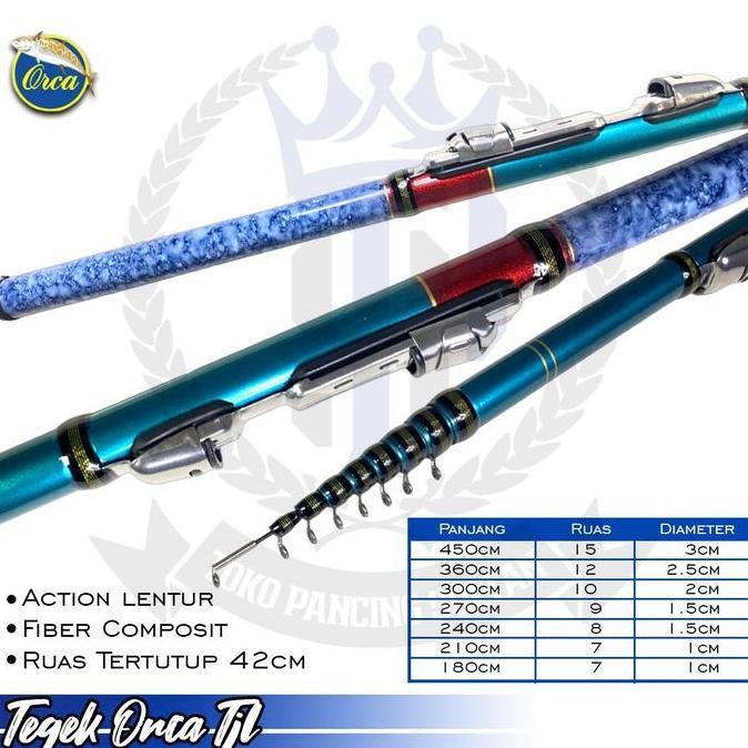 Joran Tegek Set Kolong Orca TJL/Orca Xiaguang Ruas Pendek Jig