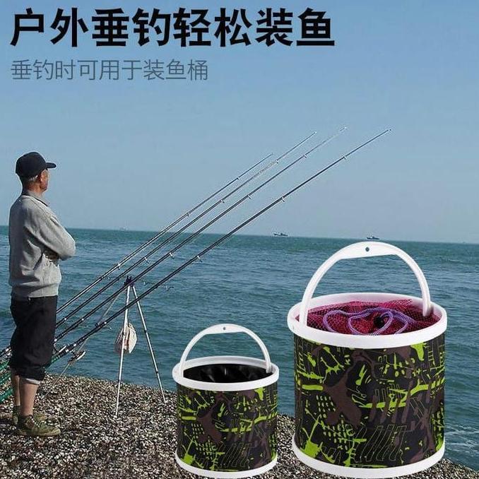 Ember lipat pancing ikan with tali ember fishing serbaguna tas pancing tali