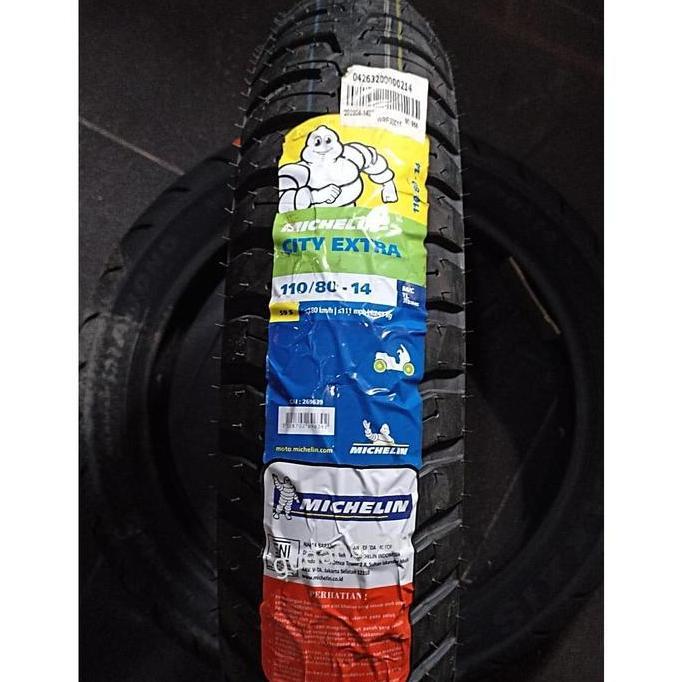 BEBAS ONGKIR - Michelin City Extra 110 80 14 Tubeless Ban Luar Motor Matic Vario FREE PENTIL