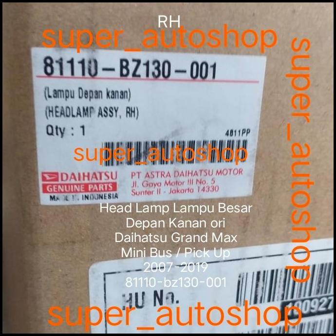 DISKON HEAD LAMP LAMPU BESAR DEPAN KANAN GRAND MAX MINI BUS PICK UP ORI 1PC