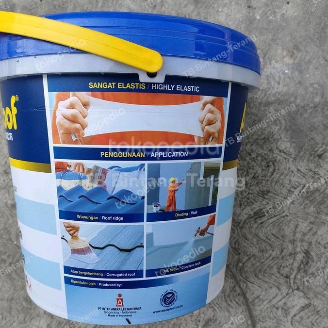 AQUAPROOF WARNA HITAM GALON 4 KG CAT PELAPIS ANTI BOCOR WATERPROOF