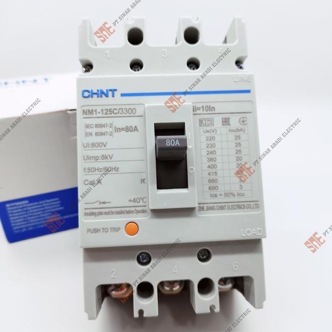 MCCB 80A 100A / 20kA 3P / Chint NM1-125C / Molded Case