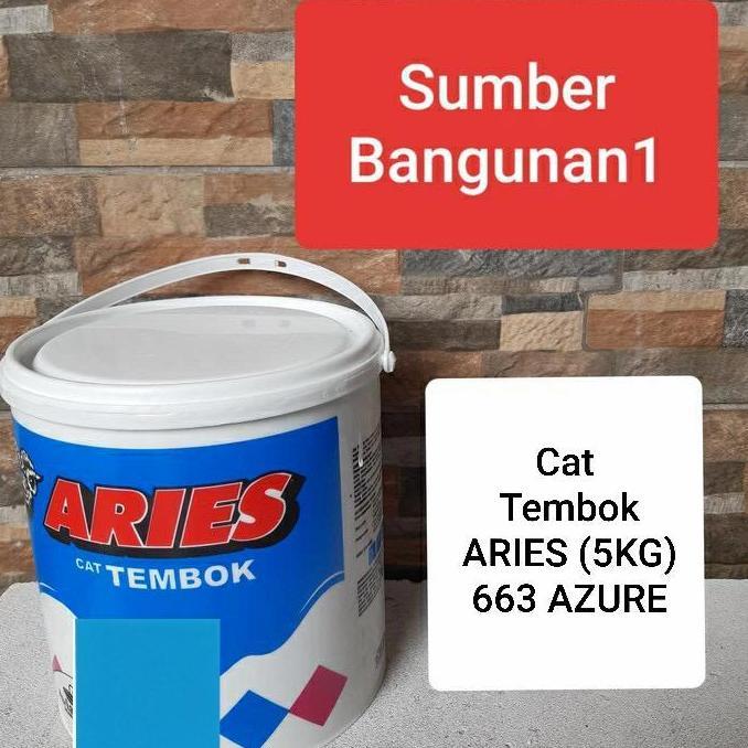 Cat Tembok ARIES 5kg 663 AZURE cat dinding murah warna biru 5 kg