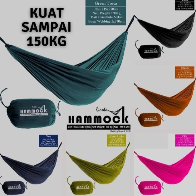 Hammock Ayunan Gantung Tebal Kuat Tahan Beban 150kg Ukuran 250x150 Cm