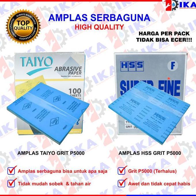 REVOSHOP Amplas Duco lembaran TAIYO HSS Grit p5000 Terhalus Kualitas TERBAIK 1 Pack isi 50-100 Lemba