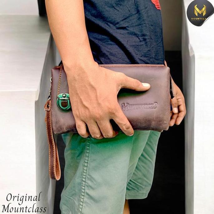 BELI [Mountclass] Tas Tangan Handbag Clutch Bag Pria Wanita Kulit Asli Branded Original 100% Terbaru